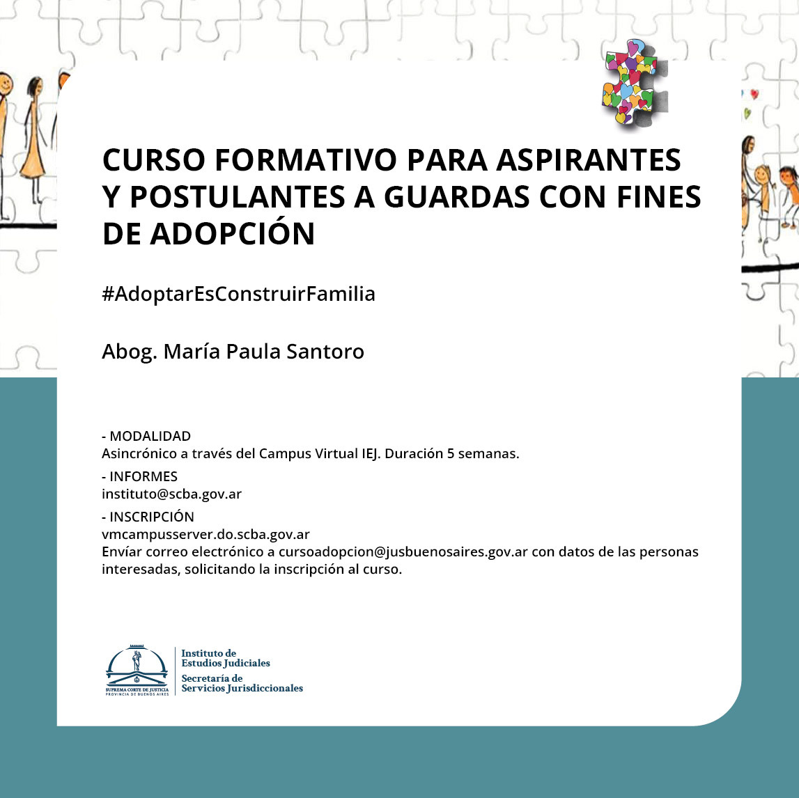 Curso Formativo para Aspirantes y postulantes a Guardas con Fines de Adopción -23. Edición